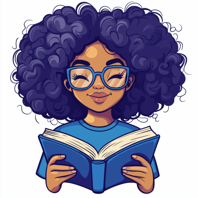 Nerdy Cute Girl Reading