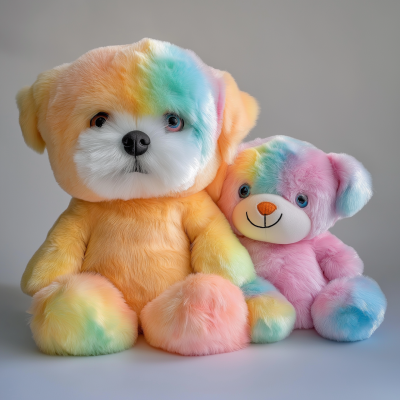 Rainbow Shitzu Teddy Bear Plushie