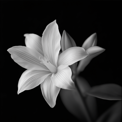 Malaysian National Flower in Black and White