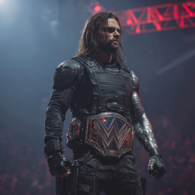 Bucky Barnes with WWE Championship Belt