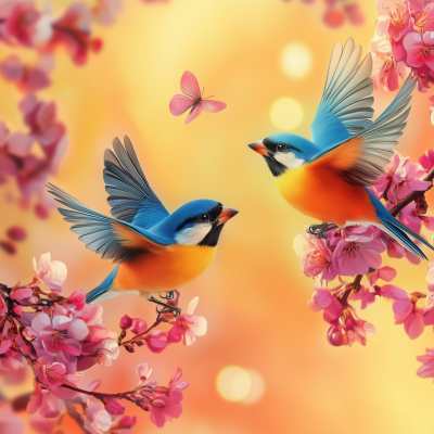 Bullfinch in Flight