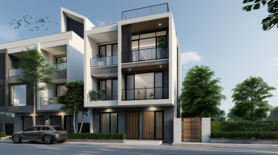 Modern Minimalist Townhouse Facade