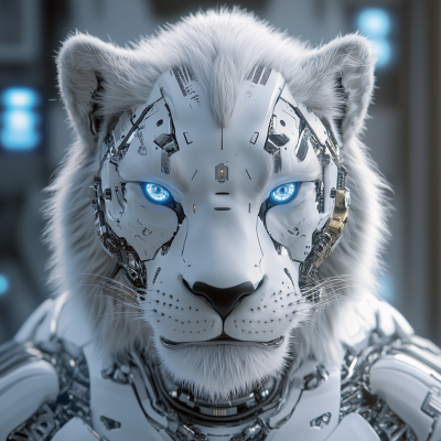 Cyborg Tiger Staring