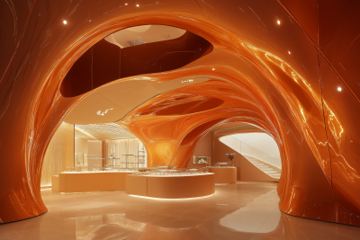 Futuristic Luxury Jewelry Store Interior