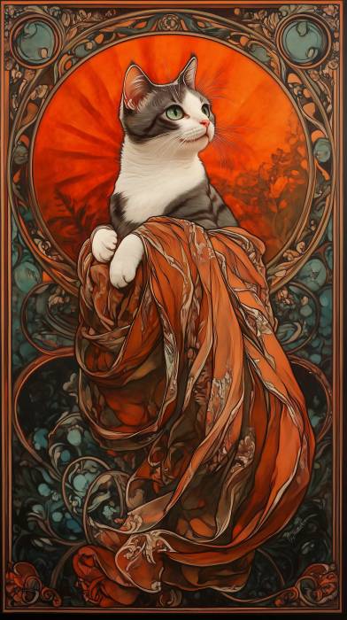 Cat in Flowing Coat