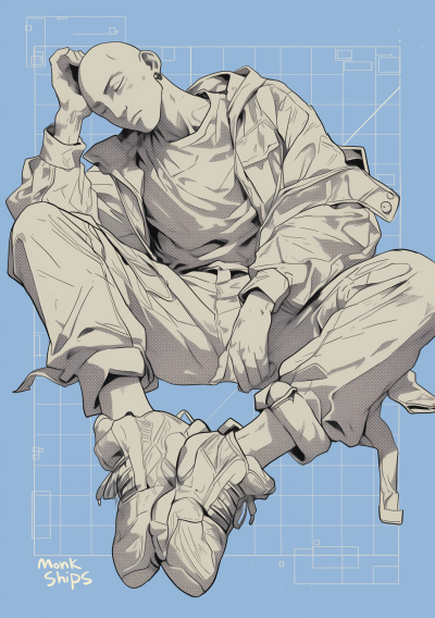 Monk Ships Character Drawing