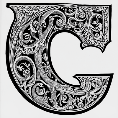 Capital Letter C from Lindisfarne Gospels