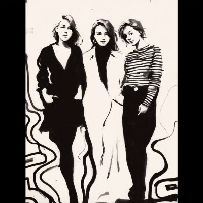 Minimalist Line Drawing of Women