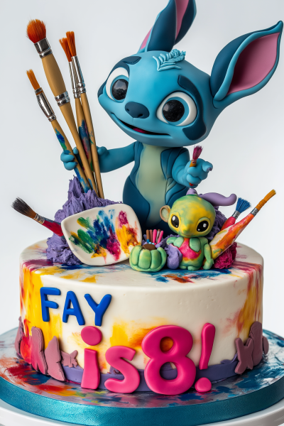 Colorful Lilo and Stitch Cake