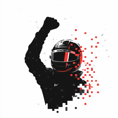 Celebrating Racing Driver Silhouette