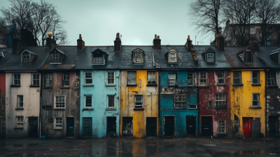 Dystopian Row of Houses