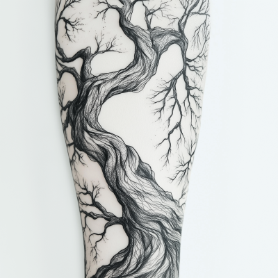 Tree Roots Tattoo Design