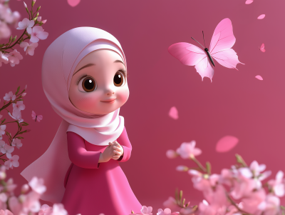 Pixar Style Muslim Girl