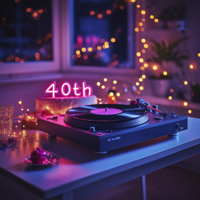 Birthday Celebration with Turntable