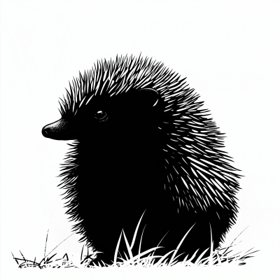 Simple Echidna Silhouette