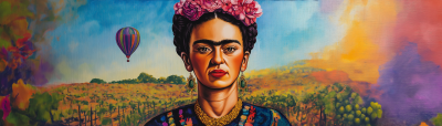 Frida Mural with Balloons
