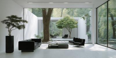 Minimalist White Concrete Interior
