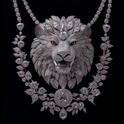 Diamond Lion Jewel Piece
