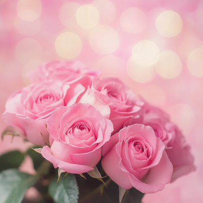 Pink Roses with Bokeh