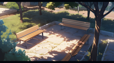 Minimalistic Park Scene