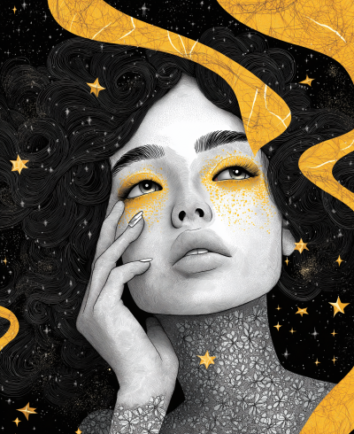 Elegant Woman in Stars