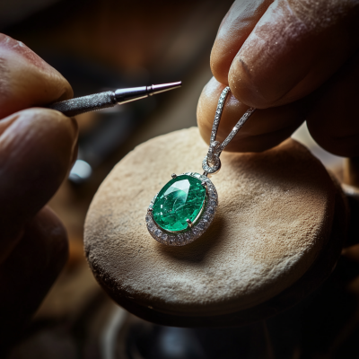 Emerald and Diamond Pendant Creation