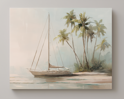 Sailboat at Tropical Shore
