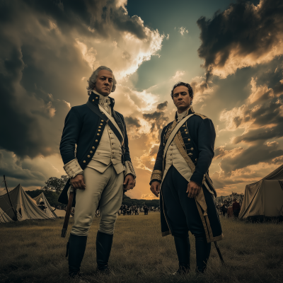 Washington and Hamilton in Camp