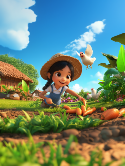 Cute Little Farm Girl