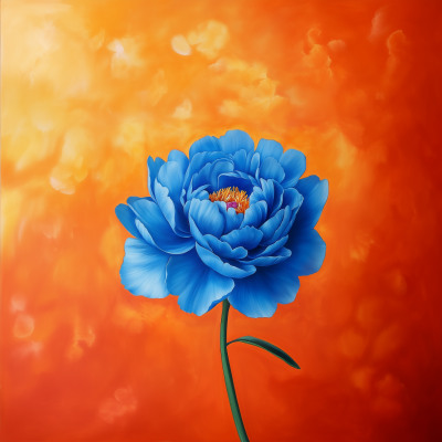 Bright Blue Peony