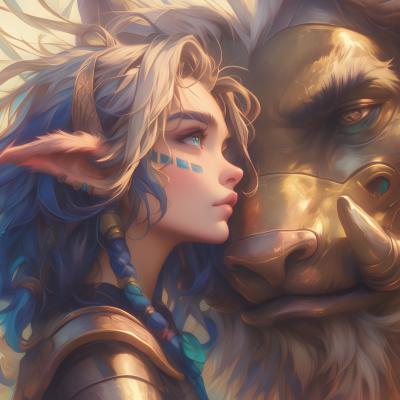 Grimdark Mystic Elf and Worg