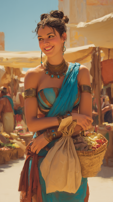 Woman Shopping in Ancient Egypt