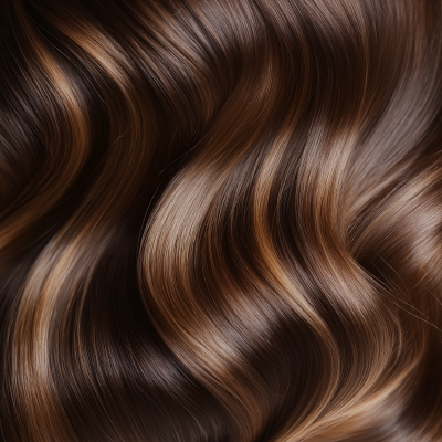 Silky Brown Hair with Highlights