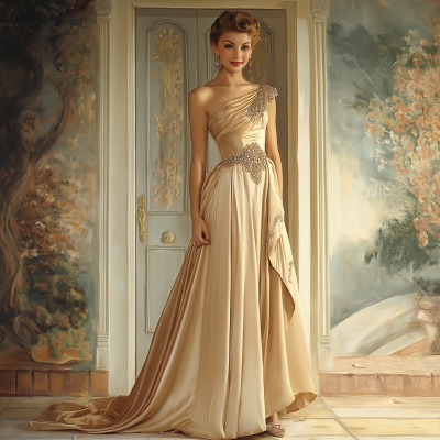 Elegant One Shoulder Gown