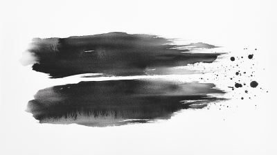 Abstract Black Watercolor Strokes