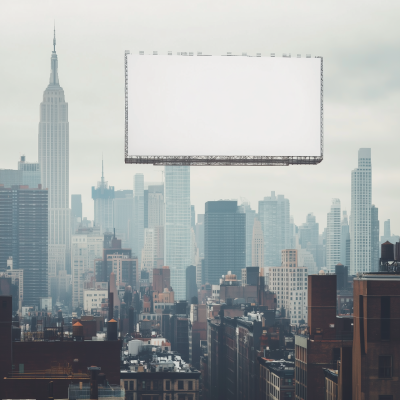 Blank Billboard Above New York City