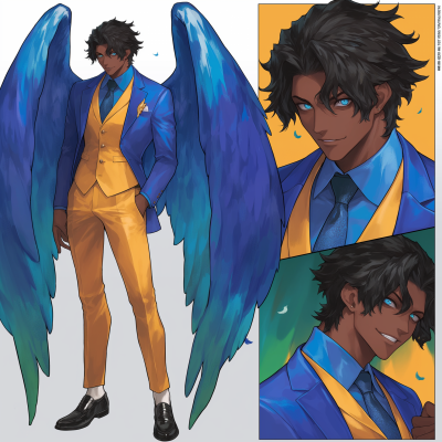 Male Angel with Black Hair