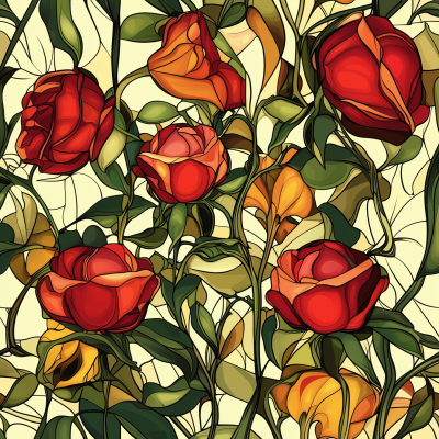 Botanical Rose Pattern