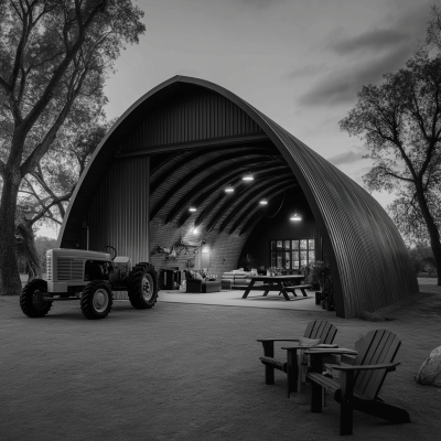 Grayscale Garage Panorama