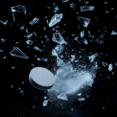 Hockey Puck in Motion