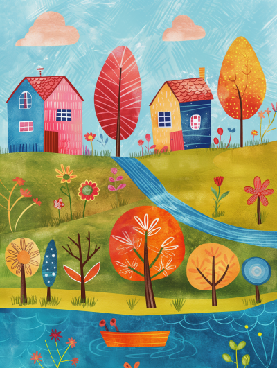 Whimsical Autumn Scene